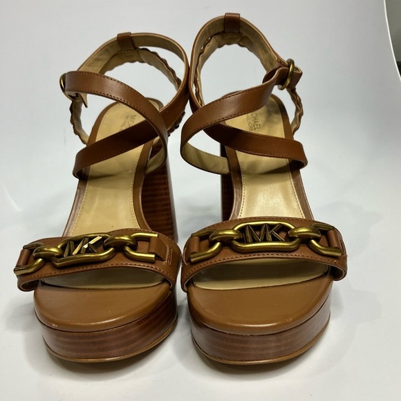 Michael Kors Kailey embellished platform Sandals brown size 9.5 - Picture 3 of 10